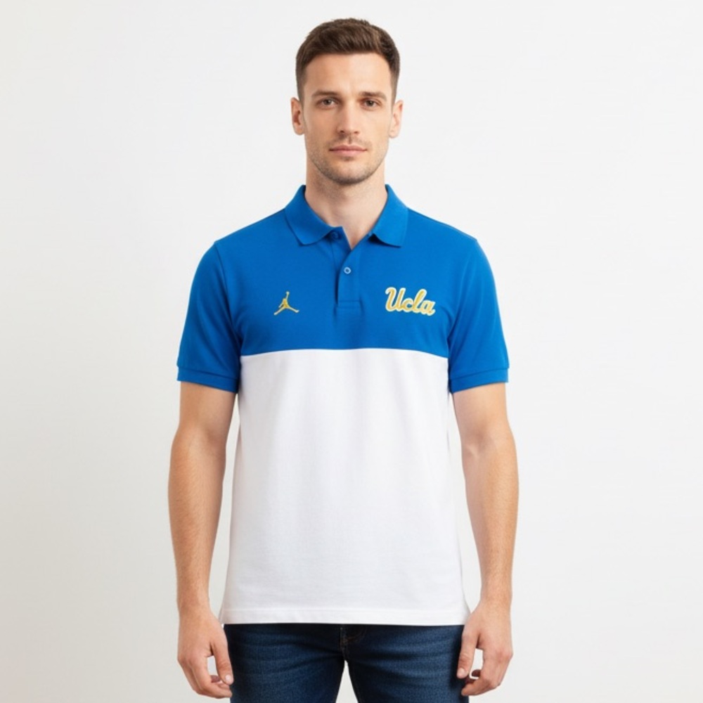 Jordan UCLA Men’s Blue and White Polo Shirt Size Large